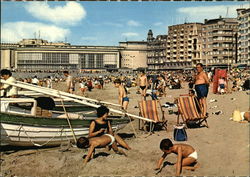 Beach and Kursaal Ostend, Belgium Benelux Countries Postcard Postcard