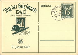 Briefmarsse Day, January 7, 1940 Germany Nazi Germany Postcard Postcard