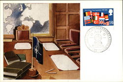 "Conference Room". Illustration by John Holmes Postcard