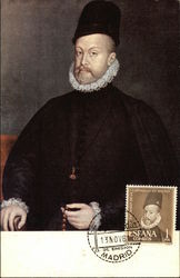 Portrait of King Philip II of Spain by Sanchez Coello Postcard