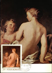 Flemish School "Venus si Amor" Postcard