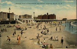 General View of Boardwalk and Beach Postcard