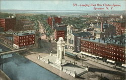 Looking West over Clinton Square Syracuse, NY Postcard Postcard