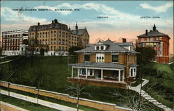 The Milwaukee Hospital Wisconsin Postcard Postcard