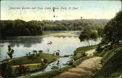 Japanese Garden and Cozy Lake, Como Park St. Paul, MN Postcard Postcard