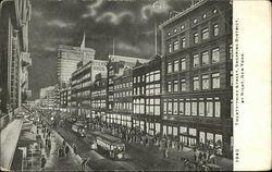 Twenty-Third Street, Shopping District, by Night Postcard