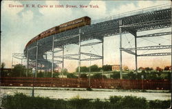 Elevated R.R. Curve at 110th Street Postcard