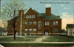 High School Building Postcard