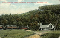 Base of Mountain showing Uncanoonuc Incline Railway Manchester, NH Postcard Postcard