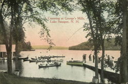 Canoeing at George's Mills Lake Sunapee, NH Postcard Postcard