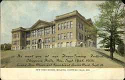 New High School Building Chippewa Falls, WI Postcard Postcard