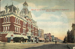 Main Street Looking North - Bucklin Opera House Elkhart, IN Postcard Postcard