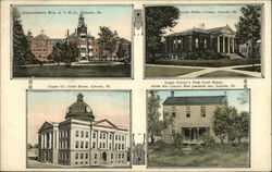 Views of Lincoln Illinois Postcard Postcard