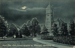 East Illinois Hospital - Main Building by Moonlight Kankakee, IL Postcard Postcard