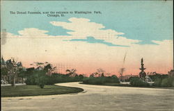 Drexel Fountain - Entrance to Washington Park Chicago, IL Postcard Postcard