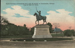 North Entrance of Humboldt Park with Monument of Kosciuszko Chicago, IL Postcard Postcard