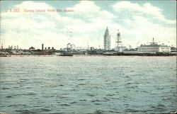 U.S. 252. Coney Island from the Ocean New York Postcard Postcard