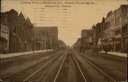 Looking West on Minnesota Avenue Kansas City, KS Postcard Postcard