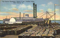 Steamboat Robert E. Lee LOading Cotton New Orleans, LA Postcard Postcard