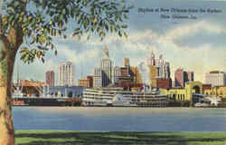 Skyline Of New Orleans From The Harbor Postcard