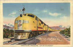 Union Pacific Streamliner City Of Los Angeles Postcard