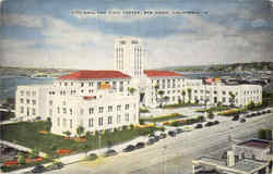 City Hall And Civic Center Postcard