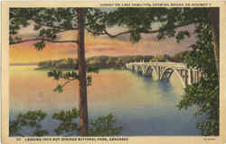 Sunset On Lake Hamilton, Hot Spring National Park Hot Springs, AR Hot Springs National Park Postcard Postcard