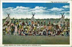 Sioux Indians And Tepees Cheyenne, WY Postcard Postcard