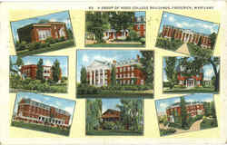 A Group Of Hood College Buildings Frederick, MD Postcard Postcard