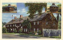 Fort Western And Block Houses Postcard