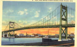 High Level Bridge Across Maumee River Postcard