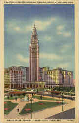 Public Square Showing Terminal Group Postcard