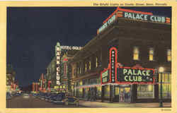 The Bright Lights On Center Street Reno, NV Postcard Postcard