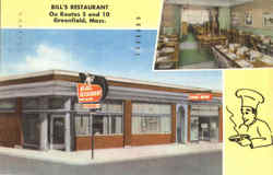 Bill's Restaurant, On Routes 5 and 10 Postcard