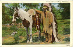 Osage Indian And Pony Postcard