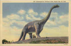 Brontosaurus, Dinosaur Park Rapid City, SD Postcard Postcard