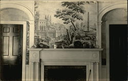 Interior Scene of Mural and Mantel Deerfield, MA Postcard Postcard