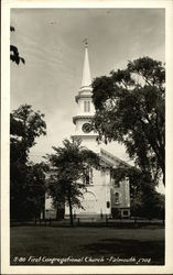 First Congregational Church 1708 Falmouth, MA Postcard Postcard