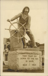 Fishermen's Memorial Statue Postcard