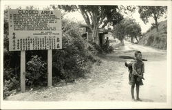 Sign Warning of Closed Area Postcard