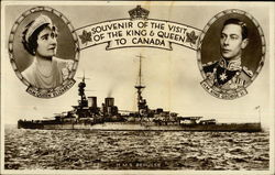 H.M.S. Repulse, Souvenir of the Visit of the King & Queen to Canada Postcard