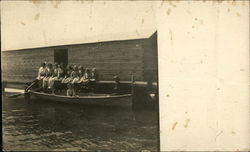 Kloeneman Family in Boat Postcard