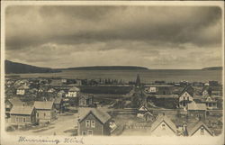 Town and Waterfront in Munising Postcard