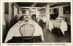 The Small Dining Room, Longfellow's Wayside Inn Sudbury, MA Postcard Postcard