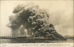 The Burning of the Tank Boat "Harrison" Disasters Postcard Postcard