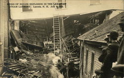 Ruins of Boiler Explosion in the Lakeport Steam Laundry Laconia, NH Postcard Postcard