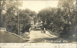 Tree-Lined Street and Bridge Newmarket, NH Postcard Postcard