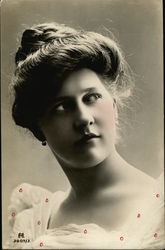 Portrait of Woman With Hair Up Postcard