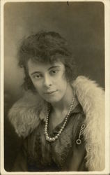 Portrait of Woman Wearing Pearls Postcard