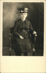 Portrait of Woman in Black Postcard